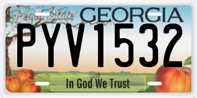 GA license plate PYV1532