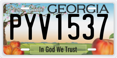 GA license plate PYV1537