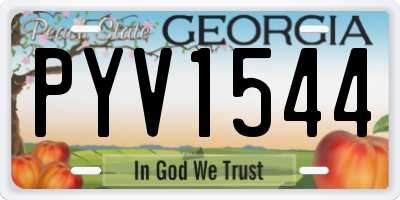 GA license plate PYV1544