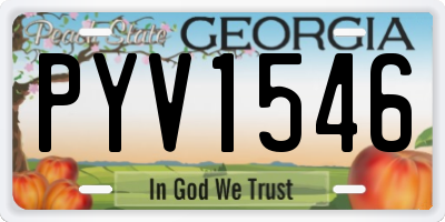 GA license plate PYV1546