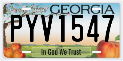 GA license plate PYV1547