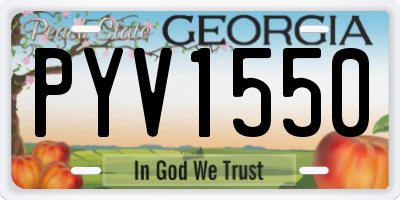 GA license plate PYV1550
