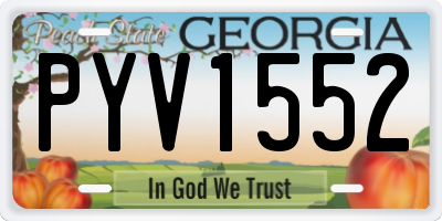 GA license plate PYV1552