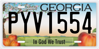 GA license plate PYV1554
