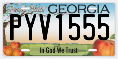 GA license plate PYV1555