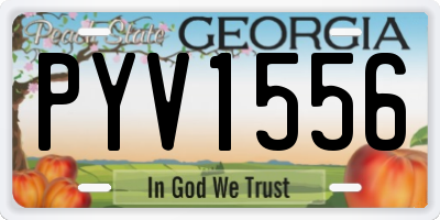 GA license plate PYV1556