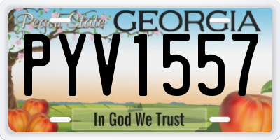 GA license plate PYV1557