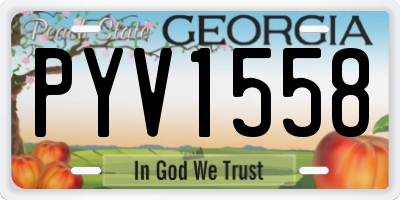 GA license plate PYV1558