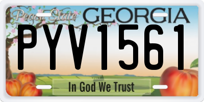 GA license plate PYV1561