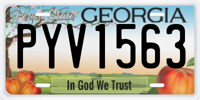 GA license plate PYV1563