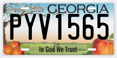 GA license plate PYV1565