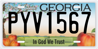 GA license plate PYV1567