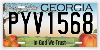 GA license plate PYV1568