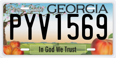 GA license plate PYV1569