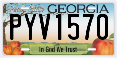 GA license plate PYV1570