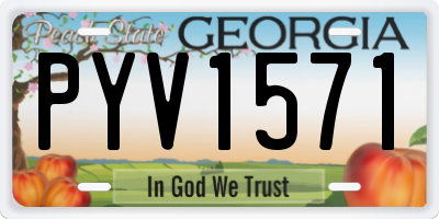 GA license plate PYV1571