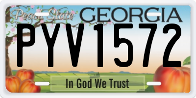 GA license plate PYV1572
