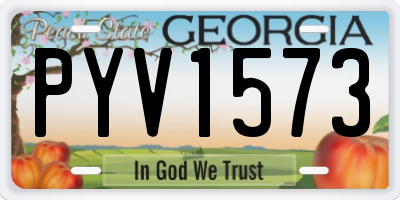 GA license plate PYV1573