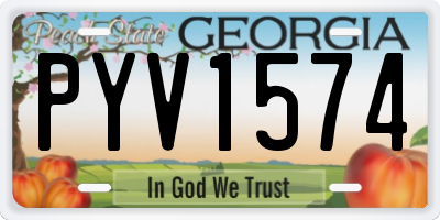 GA license plate PYV1574