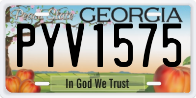 GA license plate PYV1575