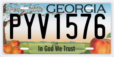 GA license plate PYV1576