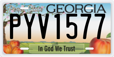 GA license plate PYV1577