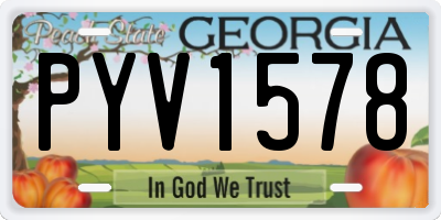 GA license plate PYV1578