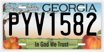 GA license plate PYV1582