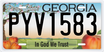 GA license plate PYV1583