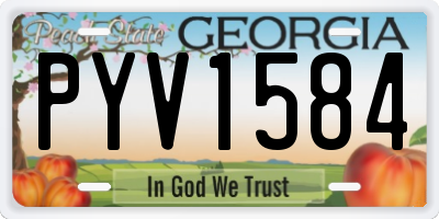 GA license plate PYV1584