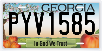 GA license plate PYV1585
