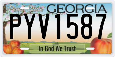 GA license plate PYV1587