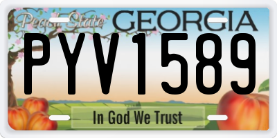 GA license plate PYV1589