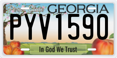 GA license plate PYV1590