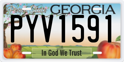 GA license plate PYV1591