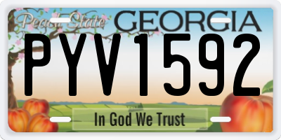 GA license plate PYV1592