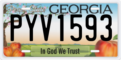 GA license plate PYV1593