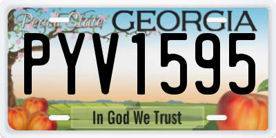 GA license plate PYV1595