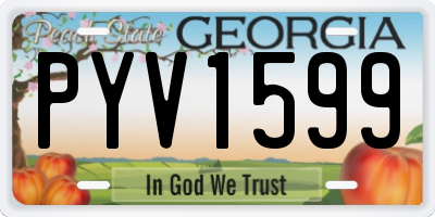 GA license plate PYV1599