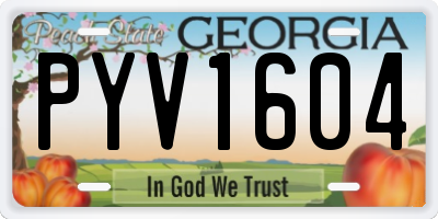 GA license plate PYV1604