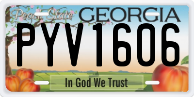 GA license plate PYV1606