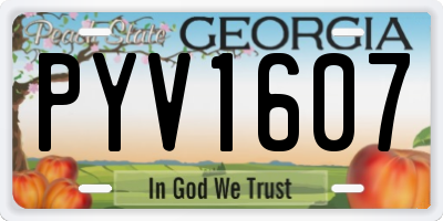 GA license plate PYV1607