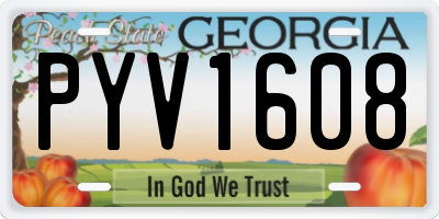 GA license plate PYV1608