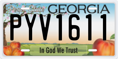 GA license plate PYV1611