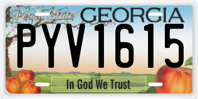 GA license plate PYV1615