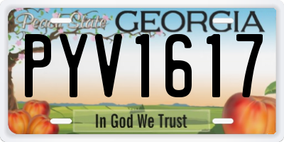 GA license plate PYV1617