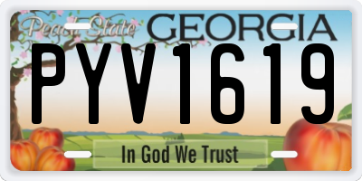 GA license plate PYV1619