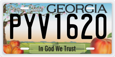 GA license plate PYV1620
