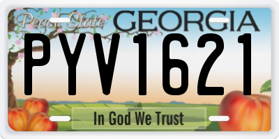 GA license plate PYV1621