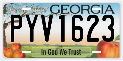 GA license plate PYV1623